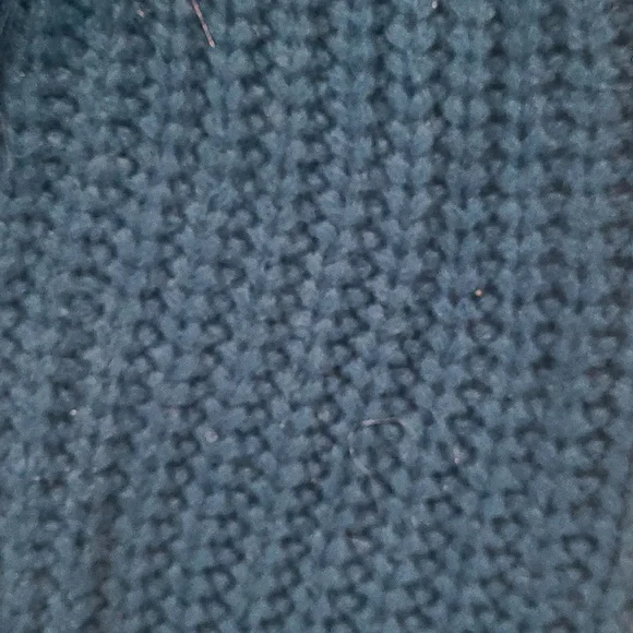 A.N.A A NEW APPROACH FAUX FUR CARDIGAN SWEATER PEACOCK BLUE - Picture 4 of 6